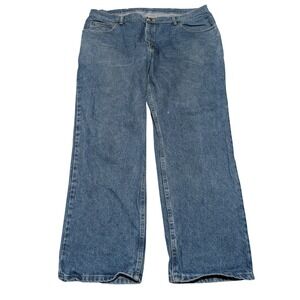 Riders by Lee Jeans Mens 42x30 Blue Straight Leg Medium Wash 100% Cotton Denim